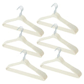 Kuber IndustriesVelvet Cloth Hanger Set of 30 With Chromed Plated Steel Hook (White)